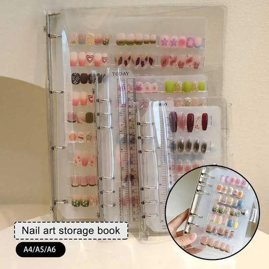 Loose Leaf Nail Art Piece Display Book A4/A5/A6 Inner Page Press On Nail Storage Album Manicure Color Chart Organizer Peaceful Pleasures Health and Wellness
