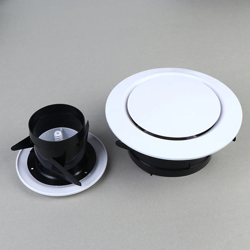 New Adjustable Round Air Vent Extractor Valve 75-200mm Air Vent Extract Valve Grille Wall Mount Ceiling Air Vent Cover Peaceful Pleasures Health and Wellness