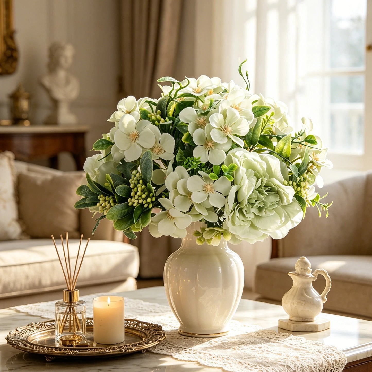 Artificial Silk Peony Bouquet | Wedding & Home Decor Flowers