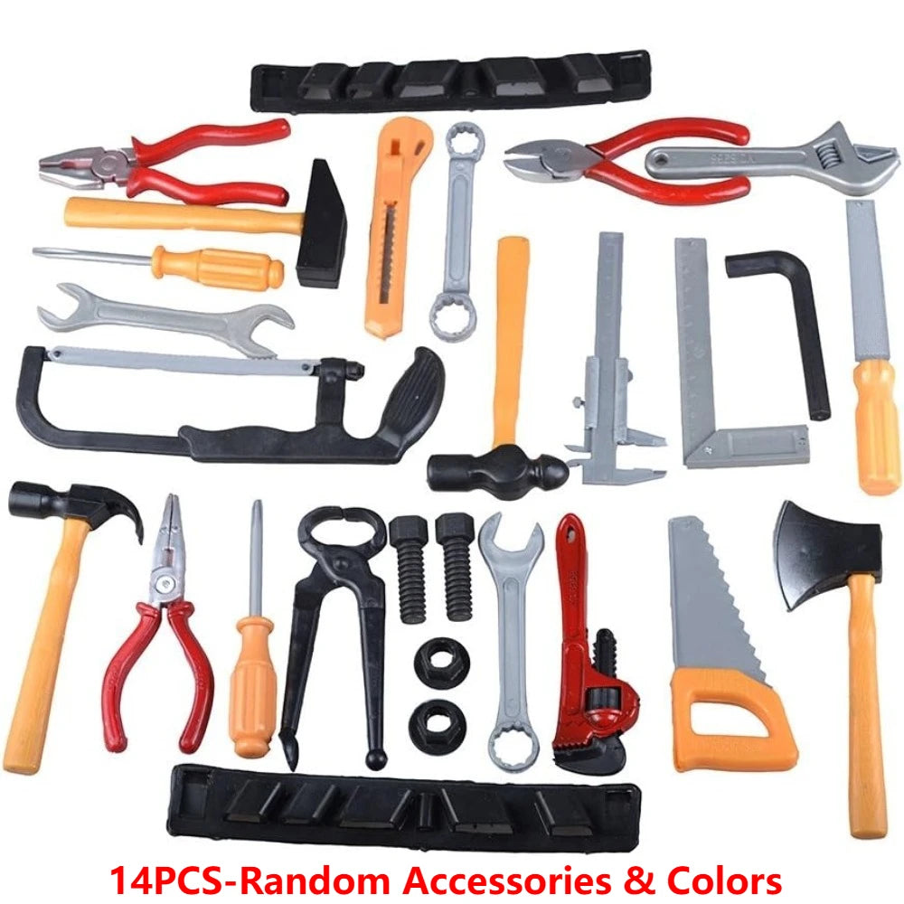Kids 14-Piece Pretend Play Tool Set | Safe Plastic Toy Tools