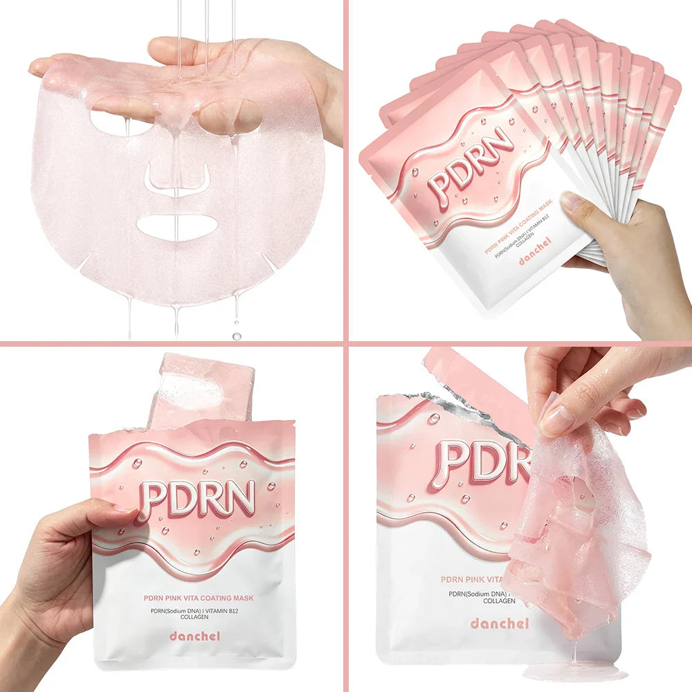 10-Pack PDRN Pink Vitamin Sheet Mask – Hydrate & Brighten