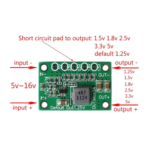 1/3/5pcs DC Voltage Regulator Step Down Power Supply Module 5-16V To 1.25V 1.5V 1.8V 2.5V 3.3V 5V 3A Peaceful Pleasures Health and Wellness