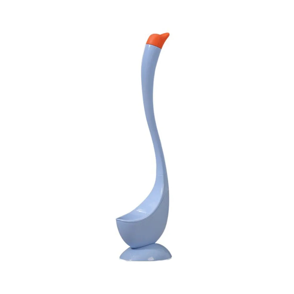 Swan Toilet Brush Plastic Household Toilet Cleaning Tool Set Cute and Creative No Blind Spots Cleaning Long-handled Toilet Brush Peaceful Pleasures Health and Wellness Blue