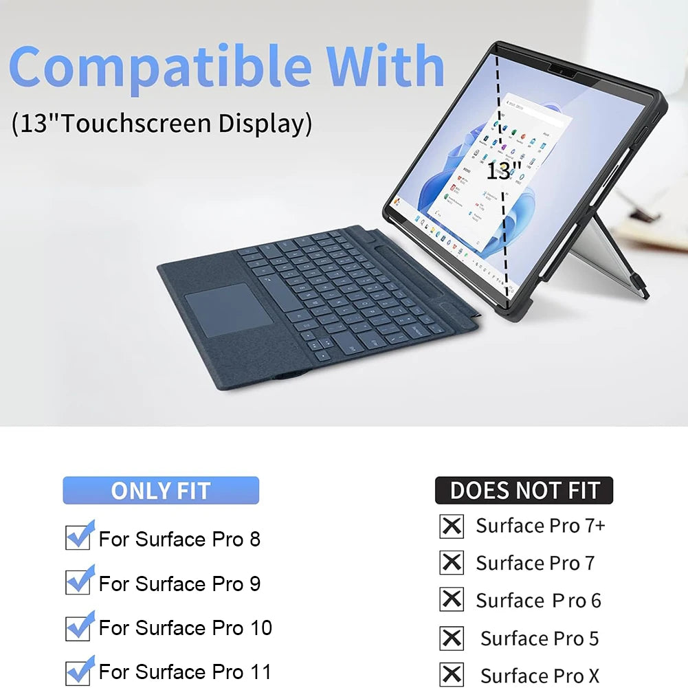 Laptop Case for Microsoft Surface Pro 11/10/9/8 13Inch Shockproof Protective Rugged Cover Compatible with Type Cover Keyboard Peaceful Pleasures Health and Wellness