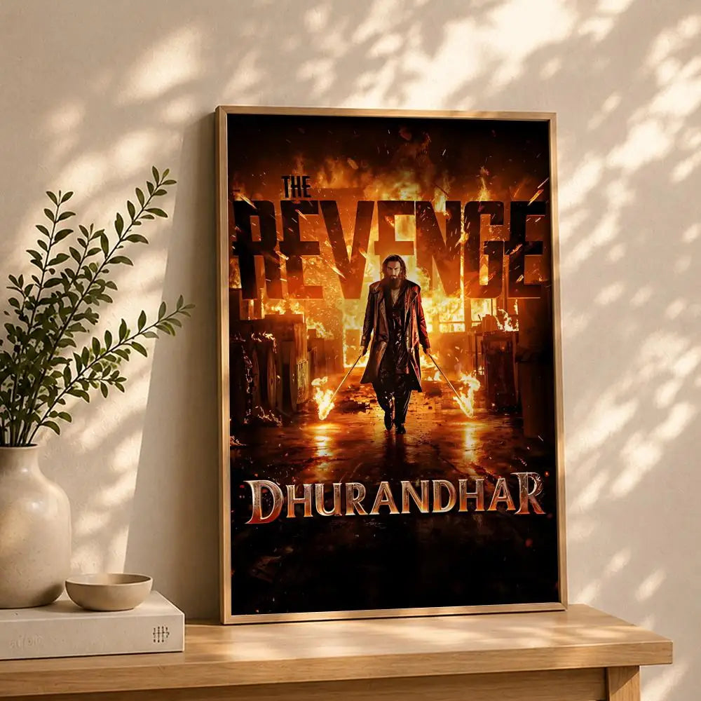 Movie-Dhurandhar 2 Poster HD Self Adhesive Waterproof Wall Art Ideal for Home Office Dorm Bedroom Great Gift Peaceful Pleasures Health and Wellness White7 50X70cmNoframe