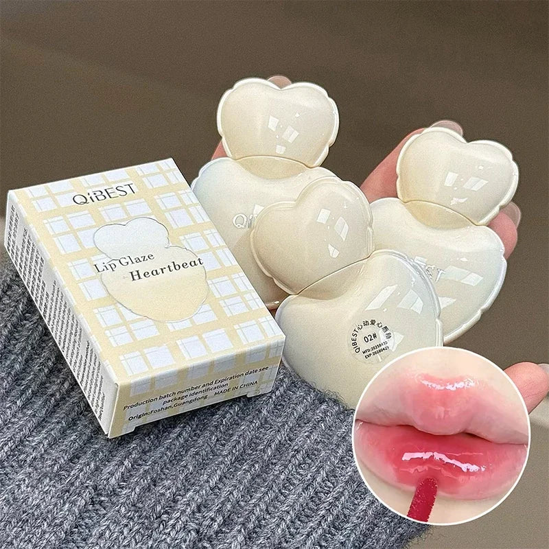 QIBEST Jelly Lipgloss Hydrating Lipstick Long Lasting Mirror Lip Gloss Tender Student Korean Cosmetics Lip Glaze Stain Makeup Peaceful Pleasures Health and Wellness