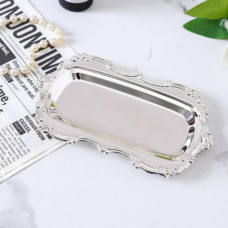 Vintage Iron Serving Tray | Dessert, Snack & Jewelry Organizer