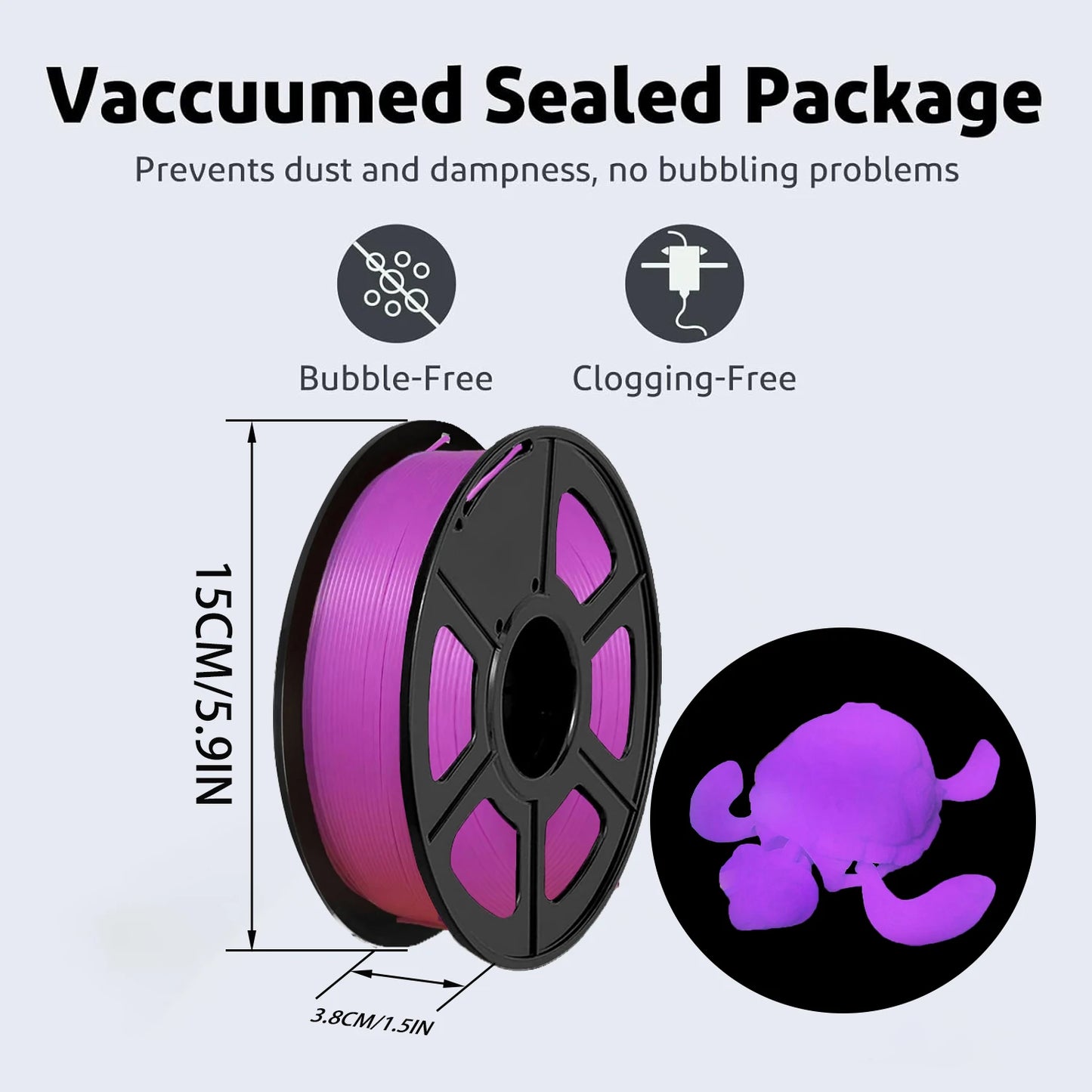 Glow in the Dark PLA Filament 1.75mm 250g – ±0.03mm Accuracy