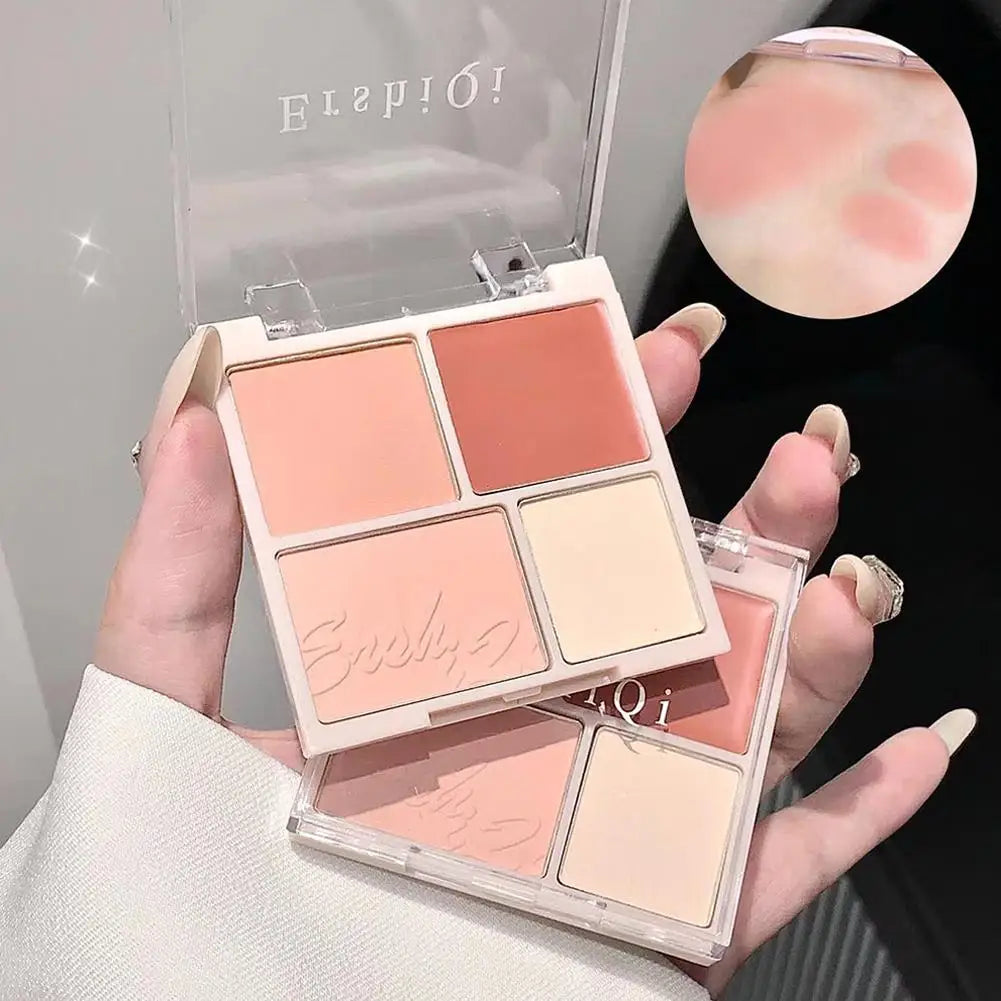 4-Color Blush & Contour Palette | Matte Highlight Cheek Tint Blush Contour Palette Peaceful Pleasures Health and Wellness