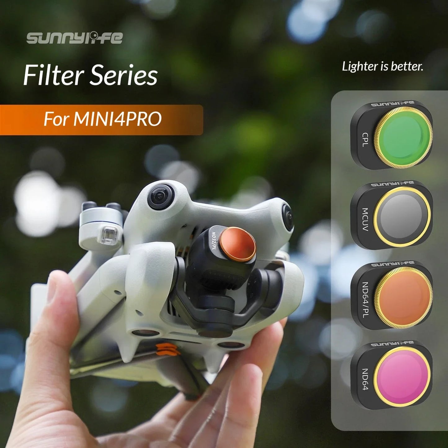 Sunnylife DJI Mini 4 Pro 6-Piece ND Filter Kit – MCUV CPL ND4–32