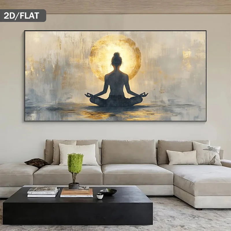 Abstract Zen Female Meditation Canvas Print | Minimalist Wall Art Canvas Wall Art Print Peaceful Pleasures Health and Wellness 70x140cm No Frame ZLH10458