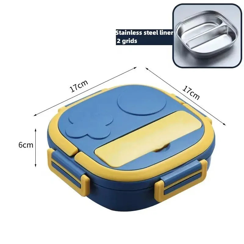 Stainless Steel Bento Lunch Box – Leakproof, Eco-Friendly Food Container for Kids & Adults Peaceful Pleasures Health and Wellness Blue 2 grids 2