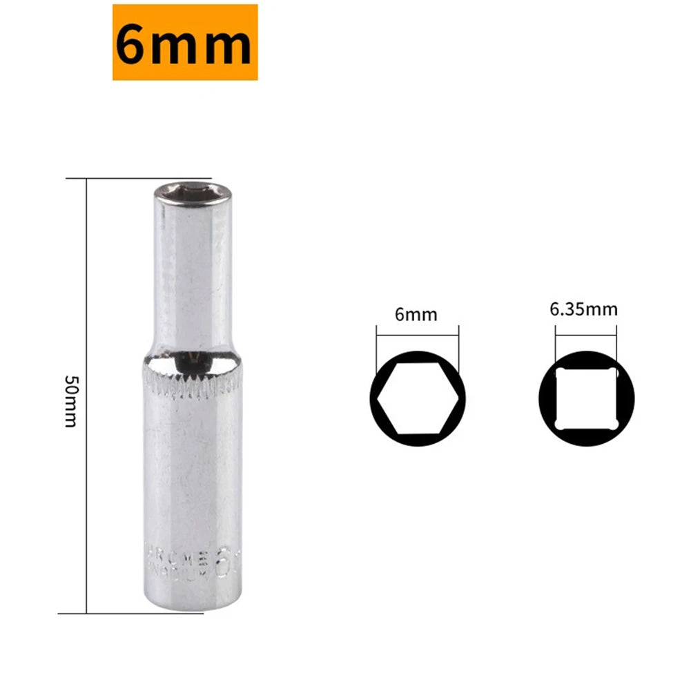 4- Deep Socket Adapter 1 Hex Wrench Heads Ratchet Sleeve Nozzles Nut