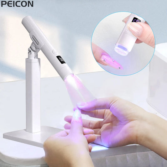 UV LED Nail Lamp Ultraviolet Nail Dryer Stand Lamp Professional Nail Drying Lamp for Manicure Nail Art Mini Portable Nail Light Peaceful Pleasures Health and Wellness