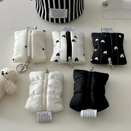 New Korean Version Instagram Style Design Change Storage Bags Cute Hand Held Bags Makeup Lipstick Card Bag Portable Cloud Bags Peaceful Pleasures Health and Wellness