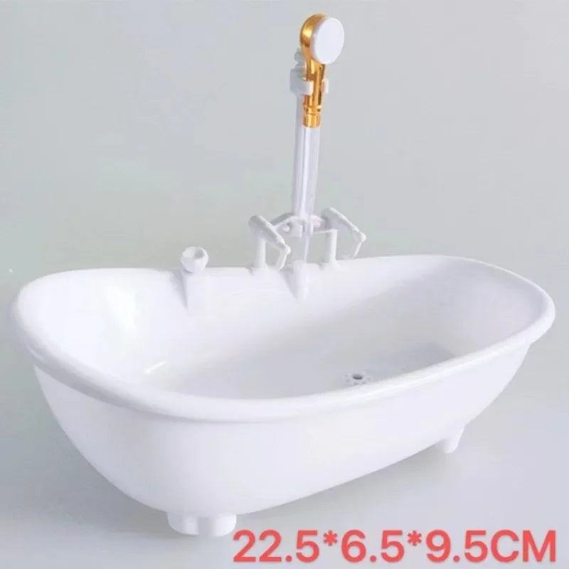 Lightweight Fashion Electric Dollhouse Shower Tub Long Service Life Doll Bath Tub Fine Workmanship for Entertainment Peaceful Pleasures Health and Wellness