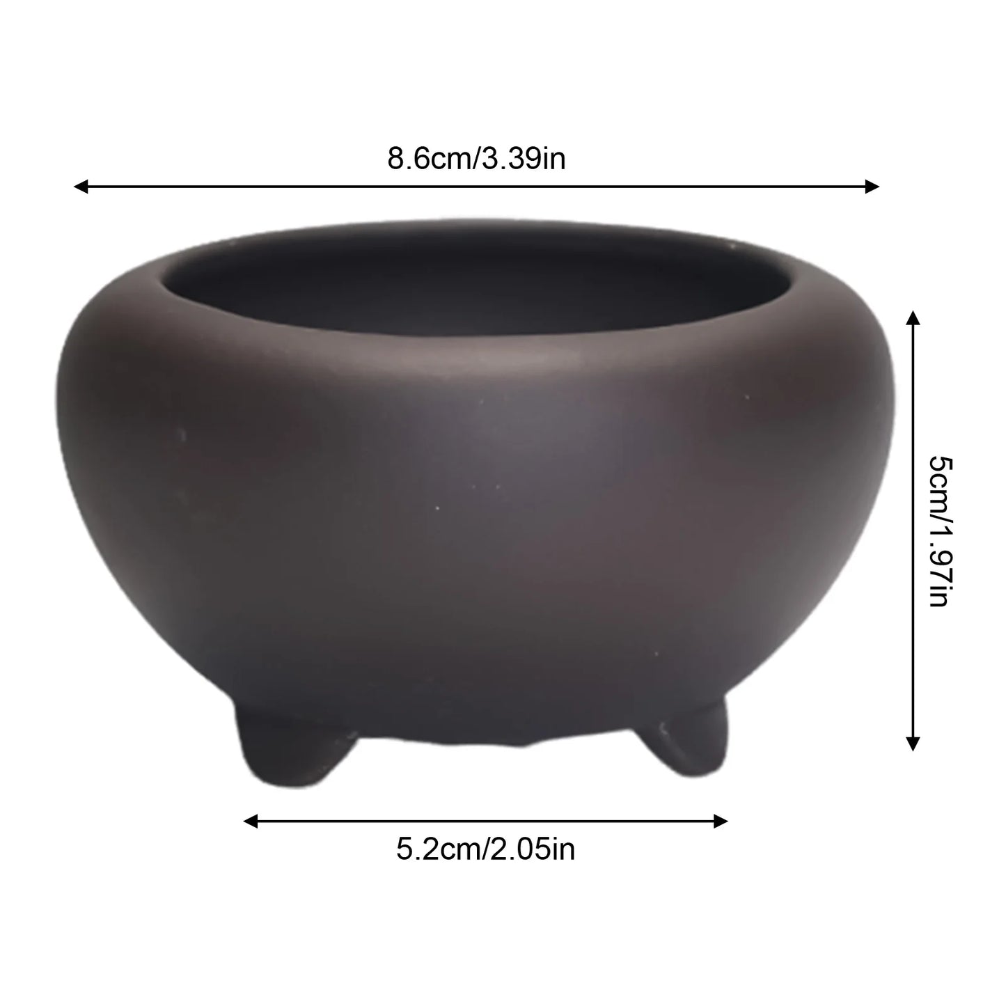 Round Ceramic Succulent Planter Pot | Sandstone Bonsai Desktop Decor
