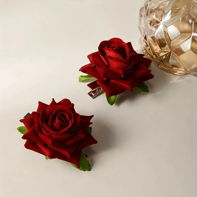 3pcs Elegant Rose Flower Hair Clips – Vintage Hair Accessories Peaceful Pleasures Health and Wellness