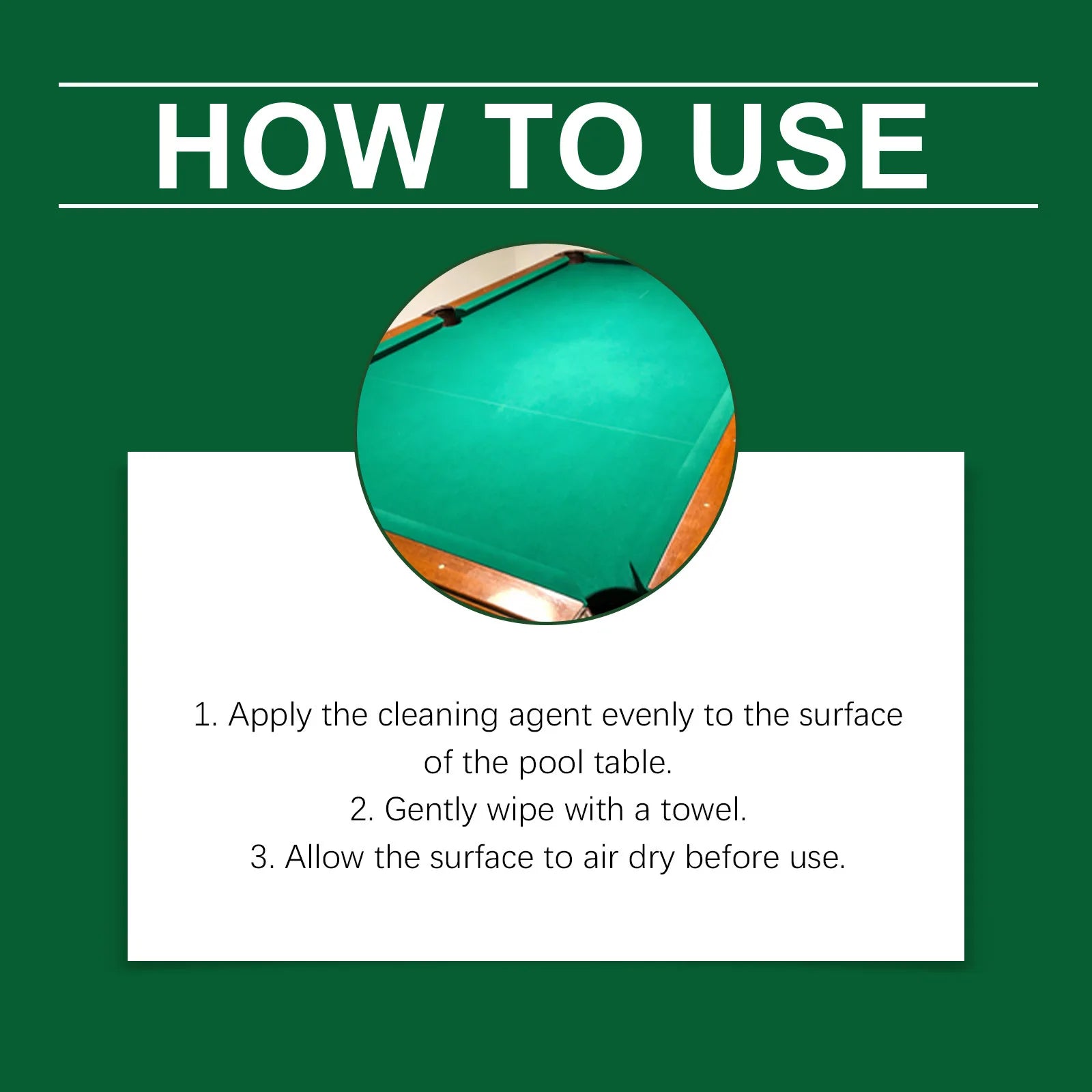 Billiard Table Cleaner For Baize Cloth Stain Removal Dust Cleaning Peaceful Pleasures Health and Wellness