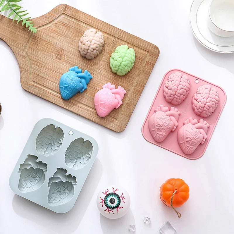 Halloween Silicone Mold – Finger, Heart & Brain for Candy & Choc