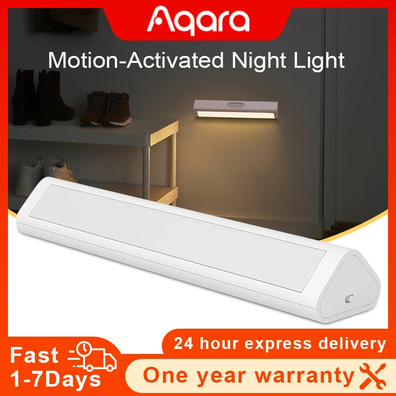 Original Aqara LED Induction Night Light Magetic Design 2Level Brightness Human Body Sensor Smart Home for Bedroom Bedside Peaceful Pleasures Health and Wellness