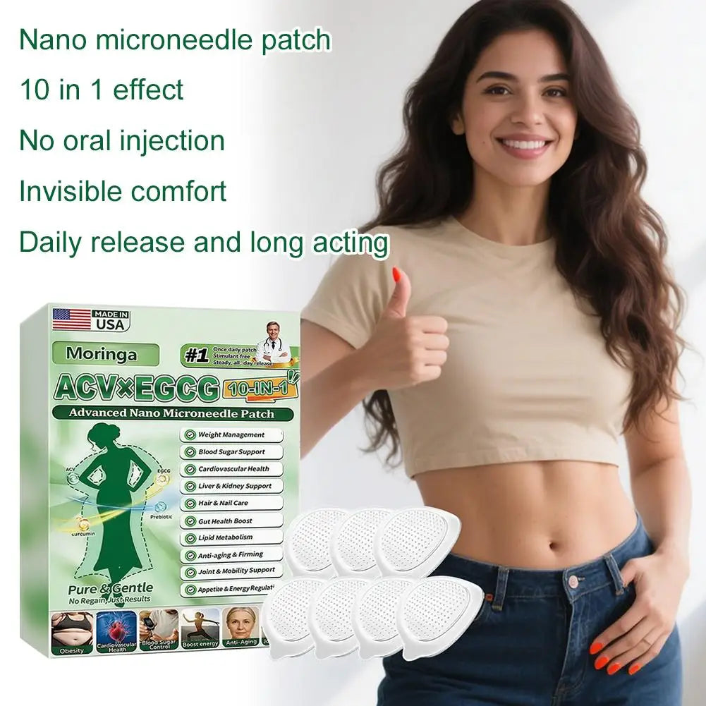 Moringa Nanos Microneedles Painless For Men Women Non-Invasive Painless Application For Weight Management Body Firming 0.22mm Peaceful Pleasures Health and Wellness