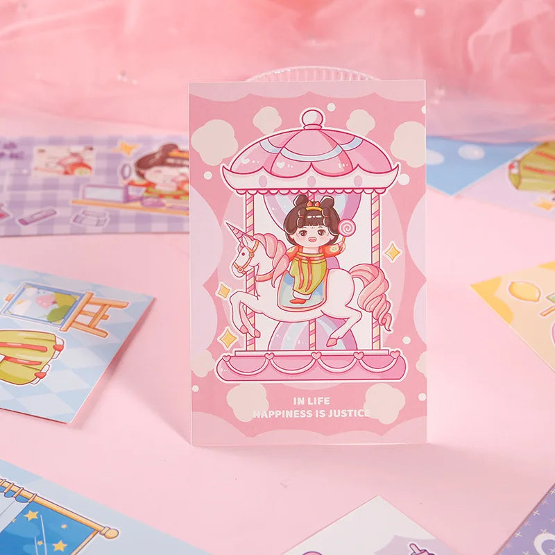 Cartoon Ancient Girl Postcards Hand Drawn Fantasy Art Greeting Cards