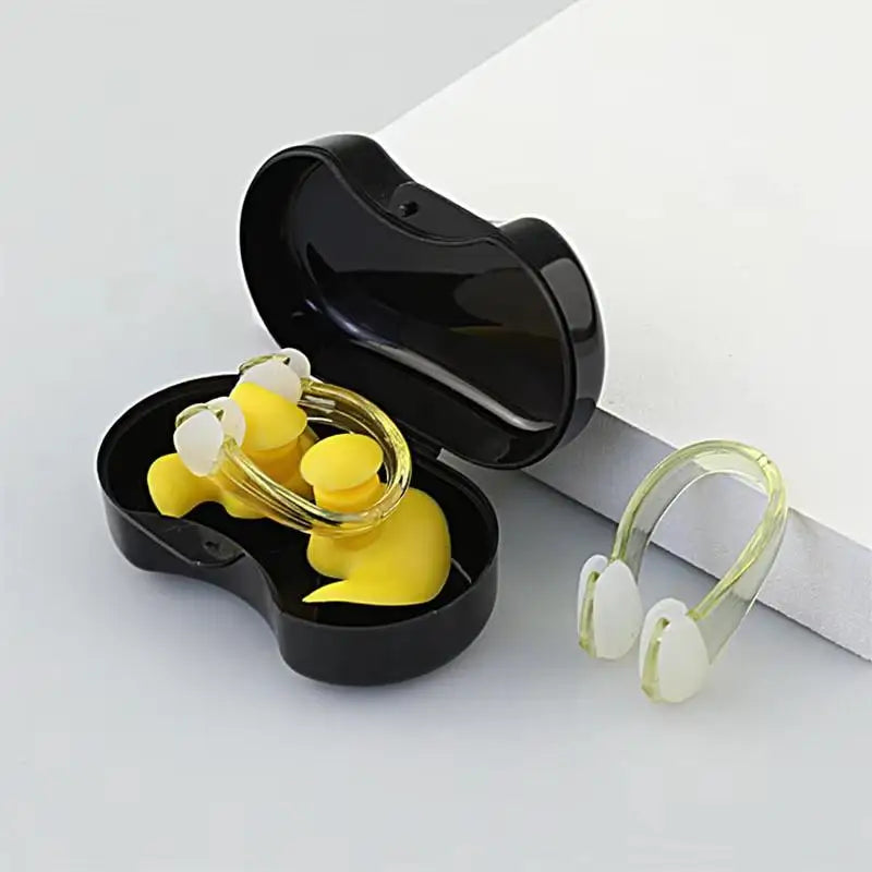 Swimming Earplugs & Nose Clip Set, Silicone Waterproof Noise-Reducing Sleep Plungers, Swimming Accessories for Adults & Kids Peaceful Pleasures Health and Wellness YELLOW