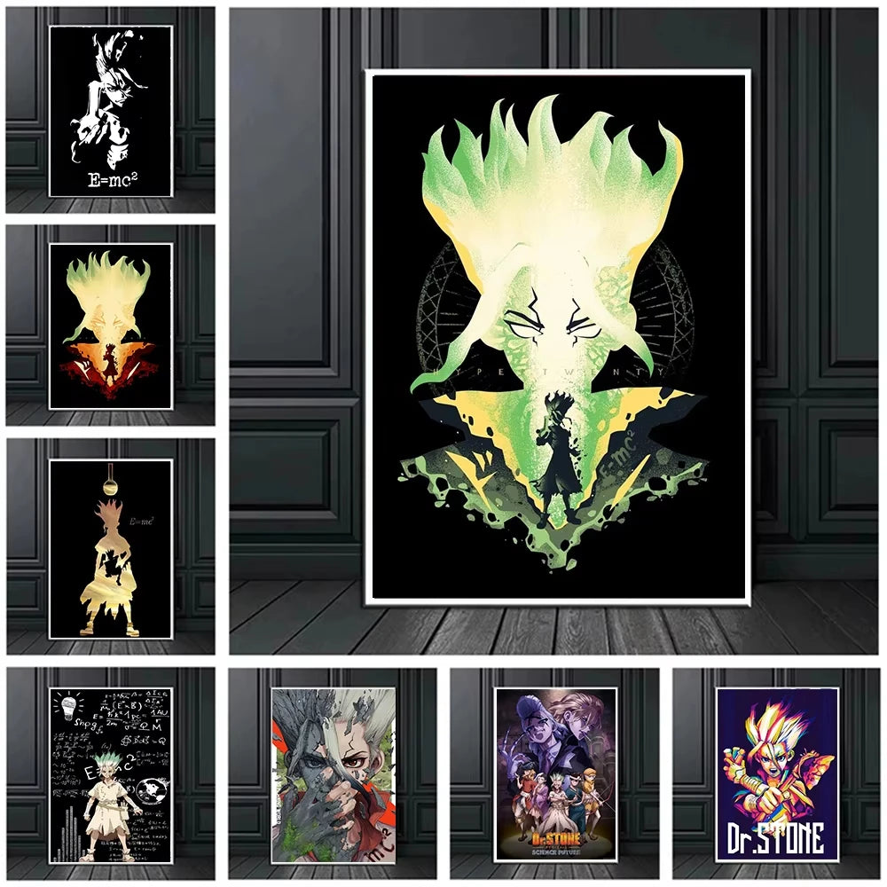 Dr. Stone Anime Canvas Wall Art Poster | Retro Graffiti Fan Gift