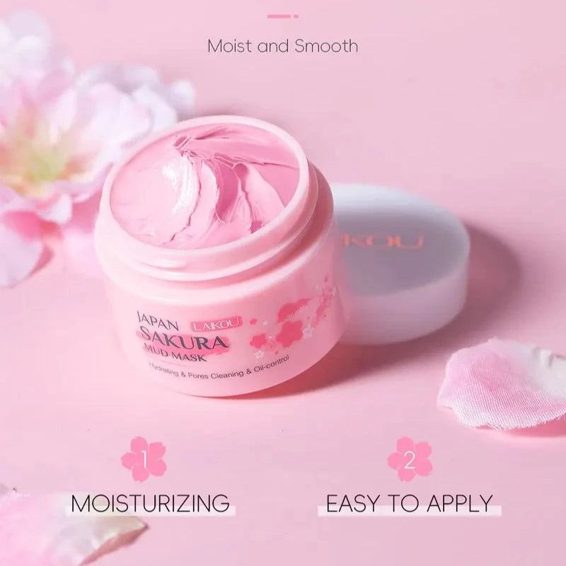 LAIKOU Sakura Mud Mask 25g Deep Cleansing Blackheads Brightening Oil Control Face Mask Peaceful Pleasures Health and Wellness