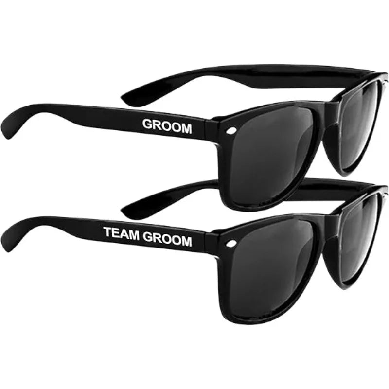 Groom & Team Groom Black Sunglasses | Bachelor Party Wedding Gift Party Favor Sunglasses Peaceful Pleasures Health and Wellness
