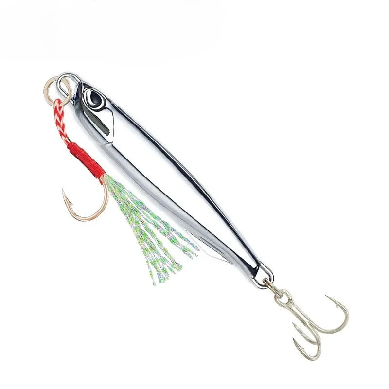 2026 New 10Pcs Metal Jig Lures, 20/30/40g Plating Silvery Bait, Durable Saltwater Sea Fishing Lure for Bass Fishing Peaceful Pleasures Health and Wellness