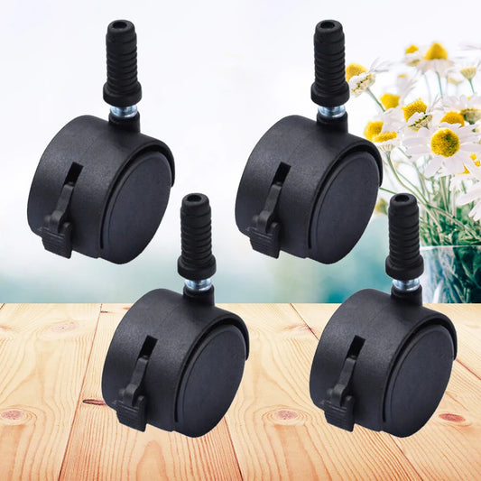 4Pcs Swivel Caster Wheels Black Swivel Caster Wheels Furniture Casters Office Chair Wheel 360 Degree Rotate Hardware Accersory Peaceful Pleasures Health and Wellness