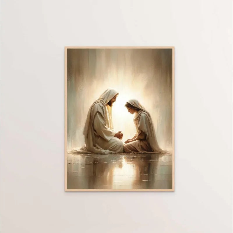 (1pc frameless)Modern Christian Believer Poster Jesus Praying Shepherd Bible Verse Easter Canvas Painting Wall Art for Kids R Peaceful Pleasures Health and Wellness WO2090-12 20x30cm Unframed