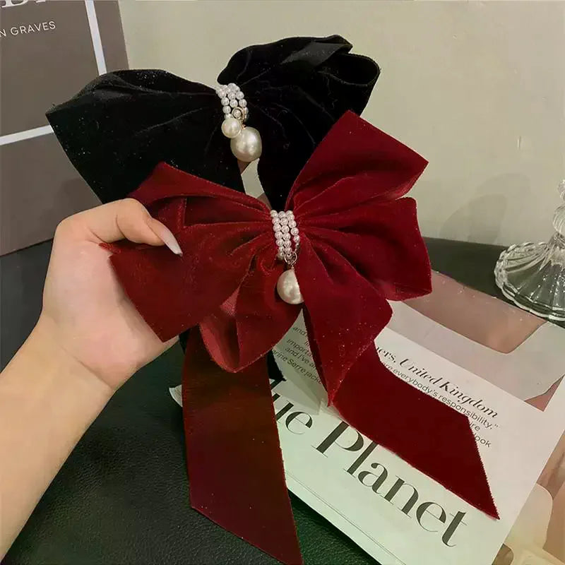 Velvet Bow Hair Clip for Women & Girls – Sweet Princess Hairpin