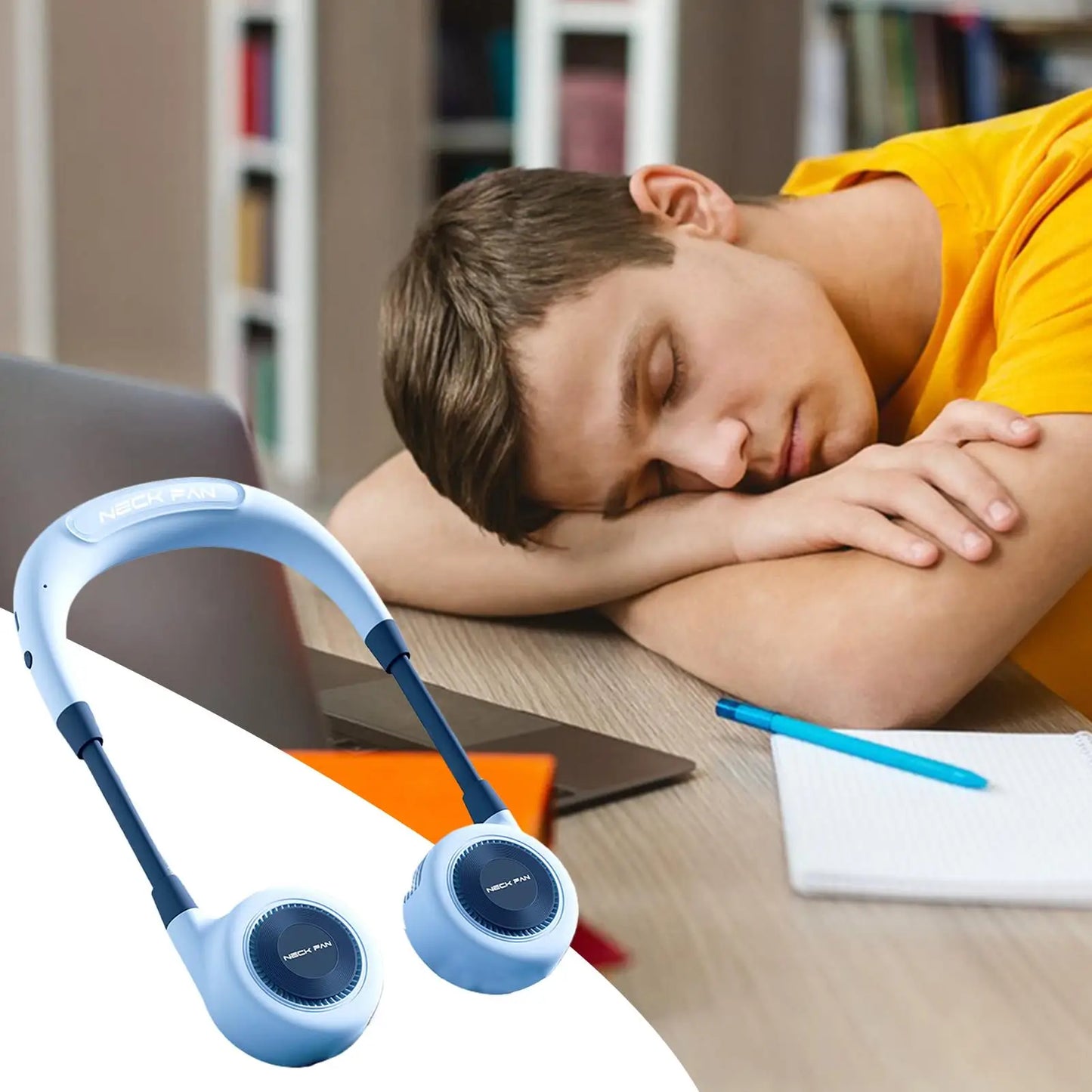 Neck Fans That Blow Cold Air Portable Bladeless USB Personal Fan Adjustable Personal Cooling Device For Car Classroom Indoor Peaceful Pleasures Health and Wellness