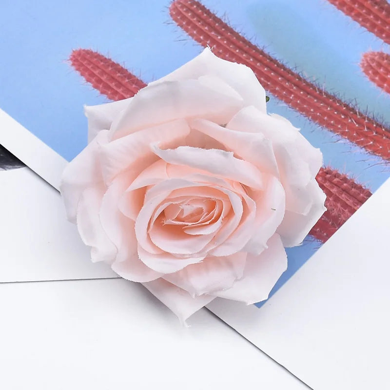 Artificial Silk Rose Flower Heads 5/10 Pcs – Wedding & Decor