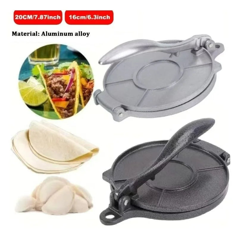 Kitchen Aluminum Alloy Hand-operated Mexican Tortilla Press Dough Press Manual Corn Dough Shaping Machine Pancake Press YUZI Peaceful Pleasures Health and Wellness