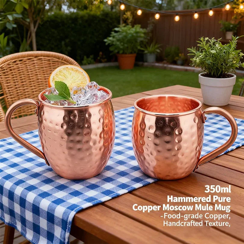 100% Copper Moscow Mule Mug Durable Coppery Beer Mugs 350ml Coffee Mug Milk Cup Pure Copper Bar Cup Drinkware 2026new Peaceful Pleasures Health and Wellness