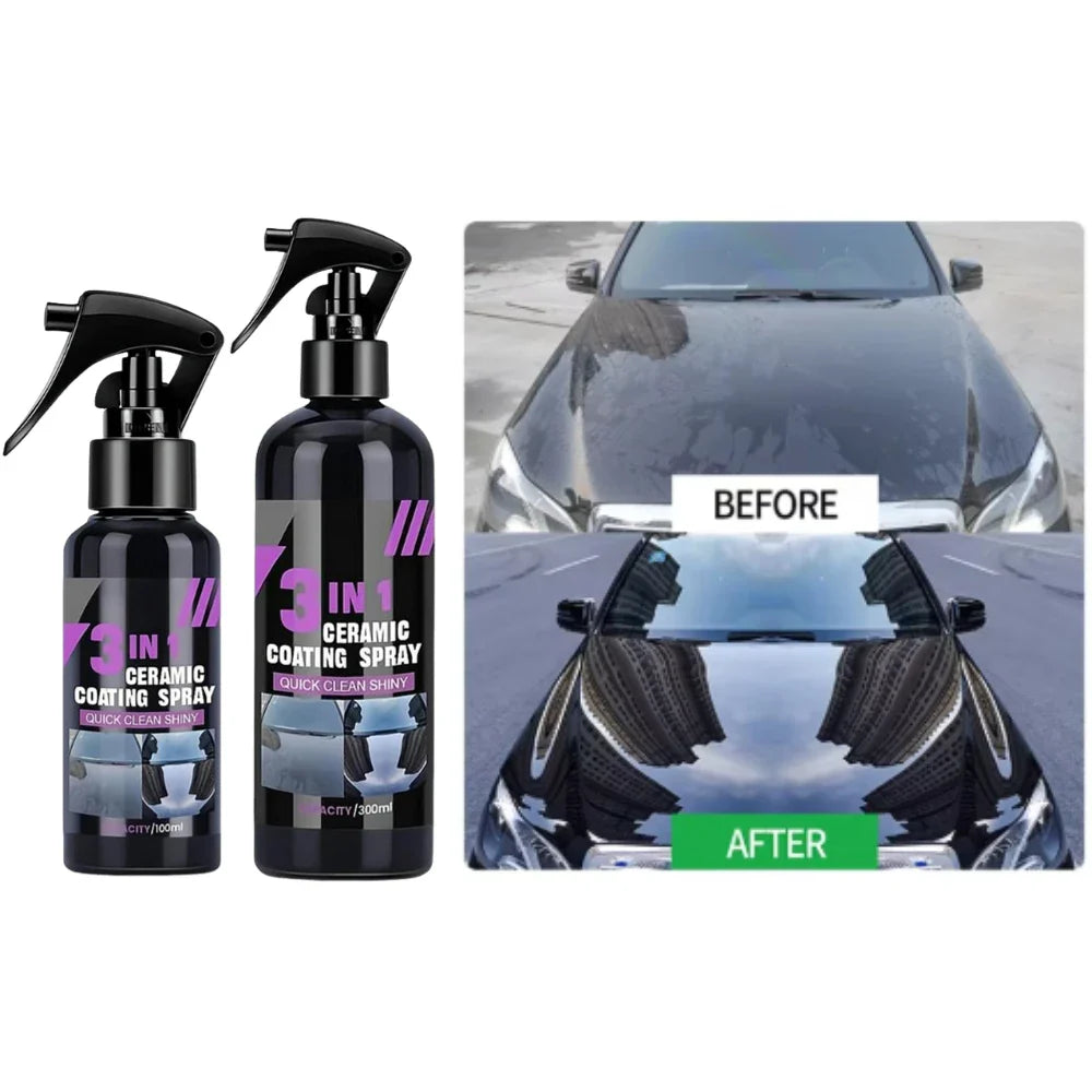 3-in-1 Car Ceramic Nano Coating Spray – Hydrophobic Paint Shield
