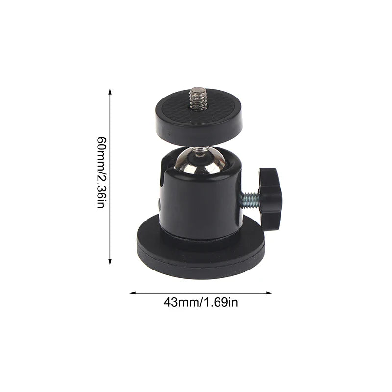 Magnetic Camera Mount Bracket 1/4" Ballhead for GoPro & Tripod