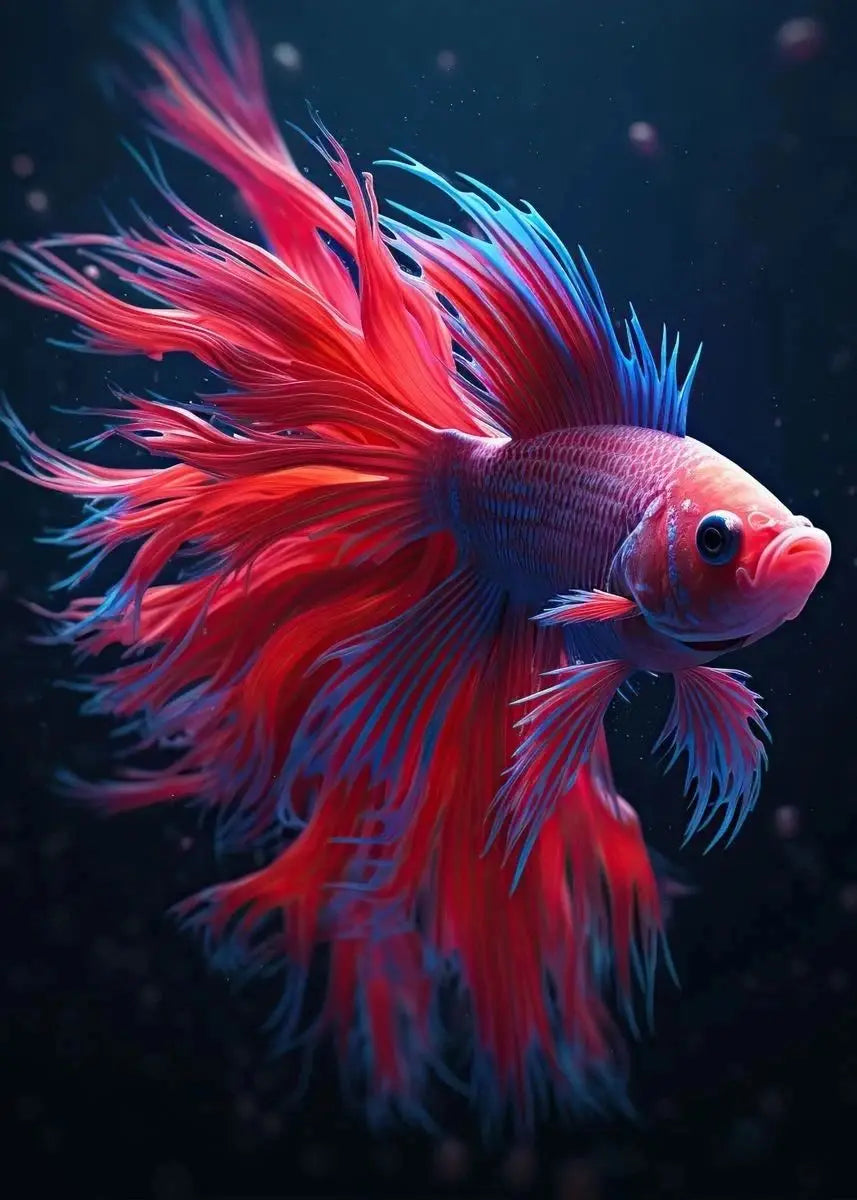 Tropical Fish Canvas Wall Art | Betta Goldfish Rainbow Fish Print