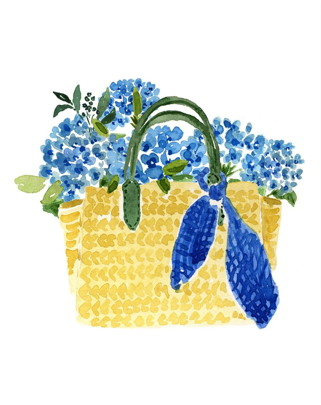 Watercolor Blue & White Vase Floral Canvas Wall Art | Unframed Canvas Wall Art Peaceful Pleasures Health and Wellness