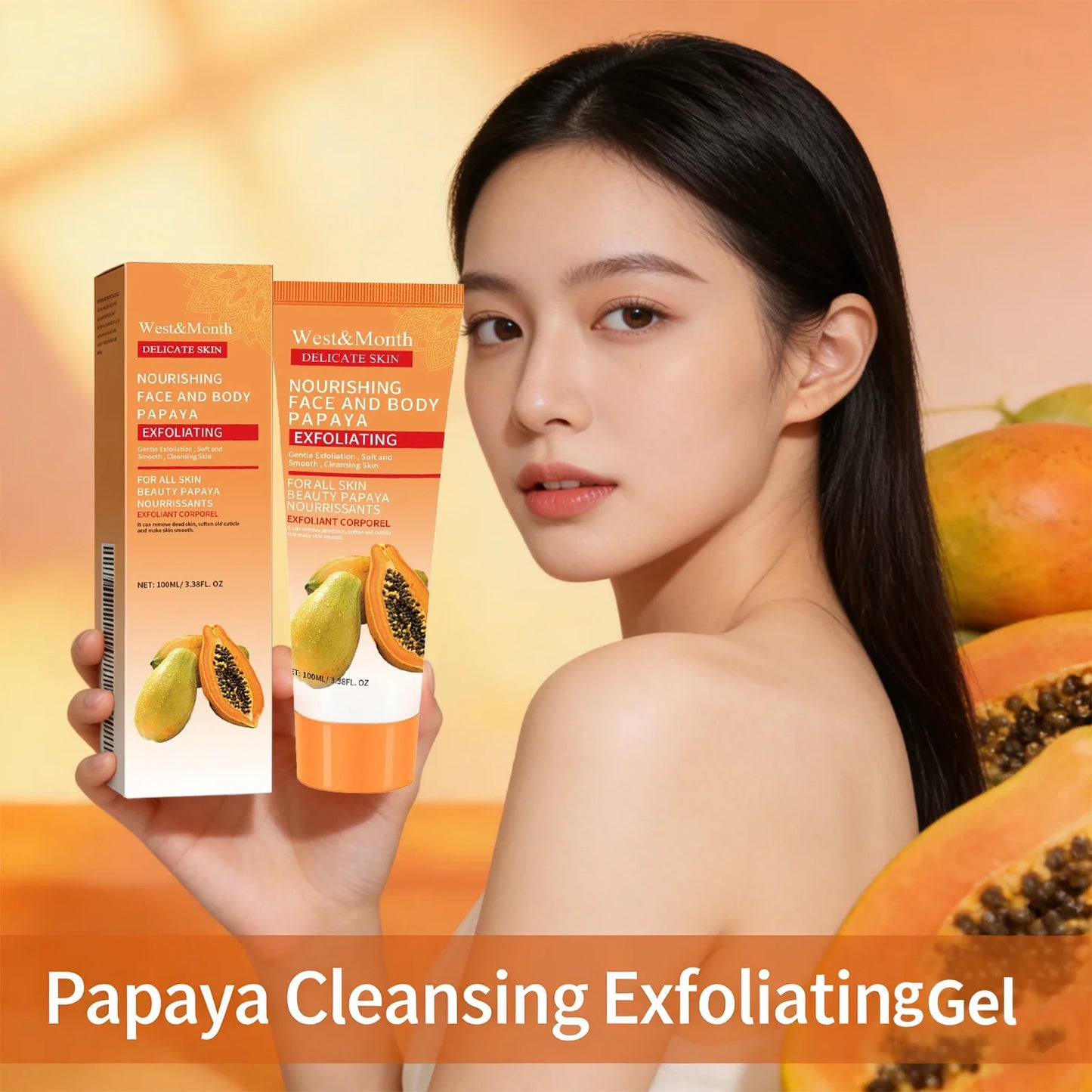 Papaya Exfoliating Gel – Brightening Face & Body Scrub