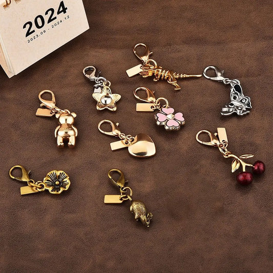Heart-Shaped Keychain Bag Charm – Gold-Tone Pendant Accessory Keychain Charm Oasis Select