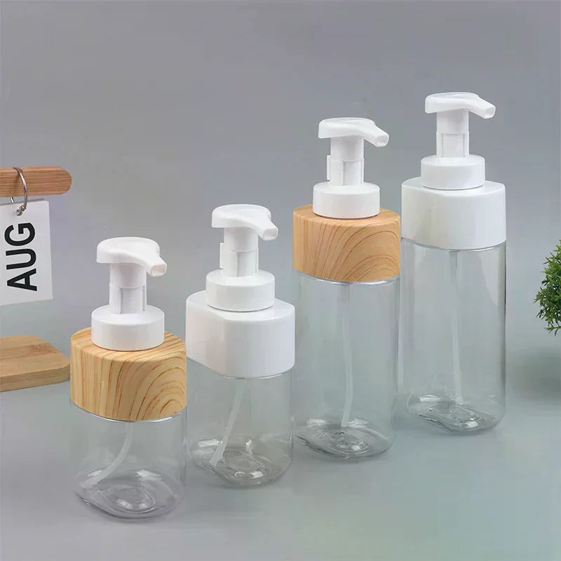 300/500ml Transparent Press Foaming Hand Soap Dispenser Empty Shower Gel Bottle Fcial Cleanser Mousse Container Travel Portable Peaceful Pleasures Health and Wellness