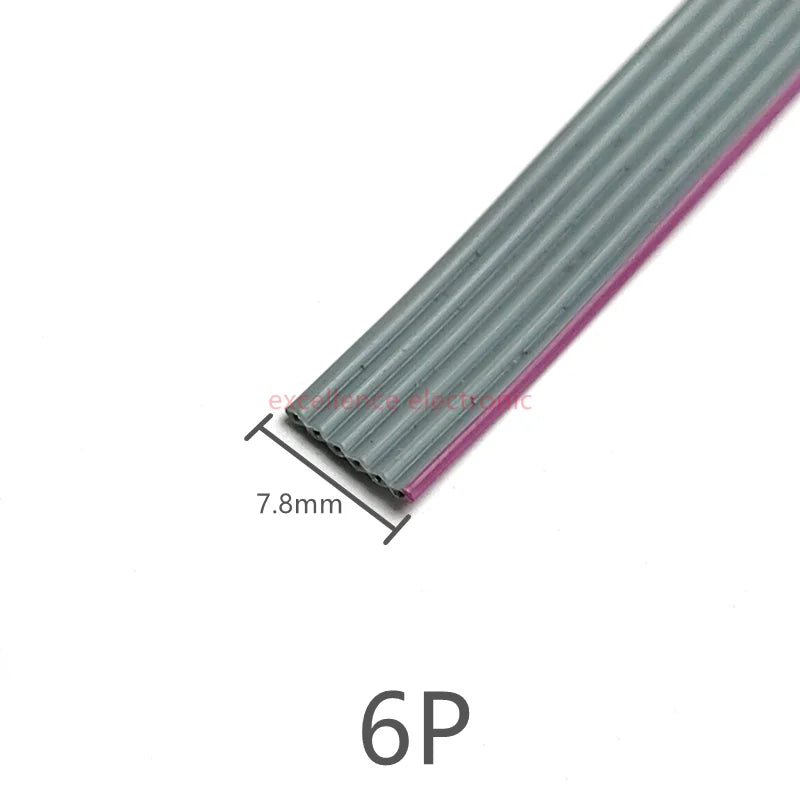 1/2/5/10Meter 6P/8/10/14/16/20/26/30/34/40/50/60 Pin 1.27mm Pitch Gray Flat Ribbon Cable 28 AWG Wire For 2.54mm FC IDC Connector Peaceful Pleasures Health and Wellness 6P 10Meter