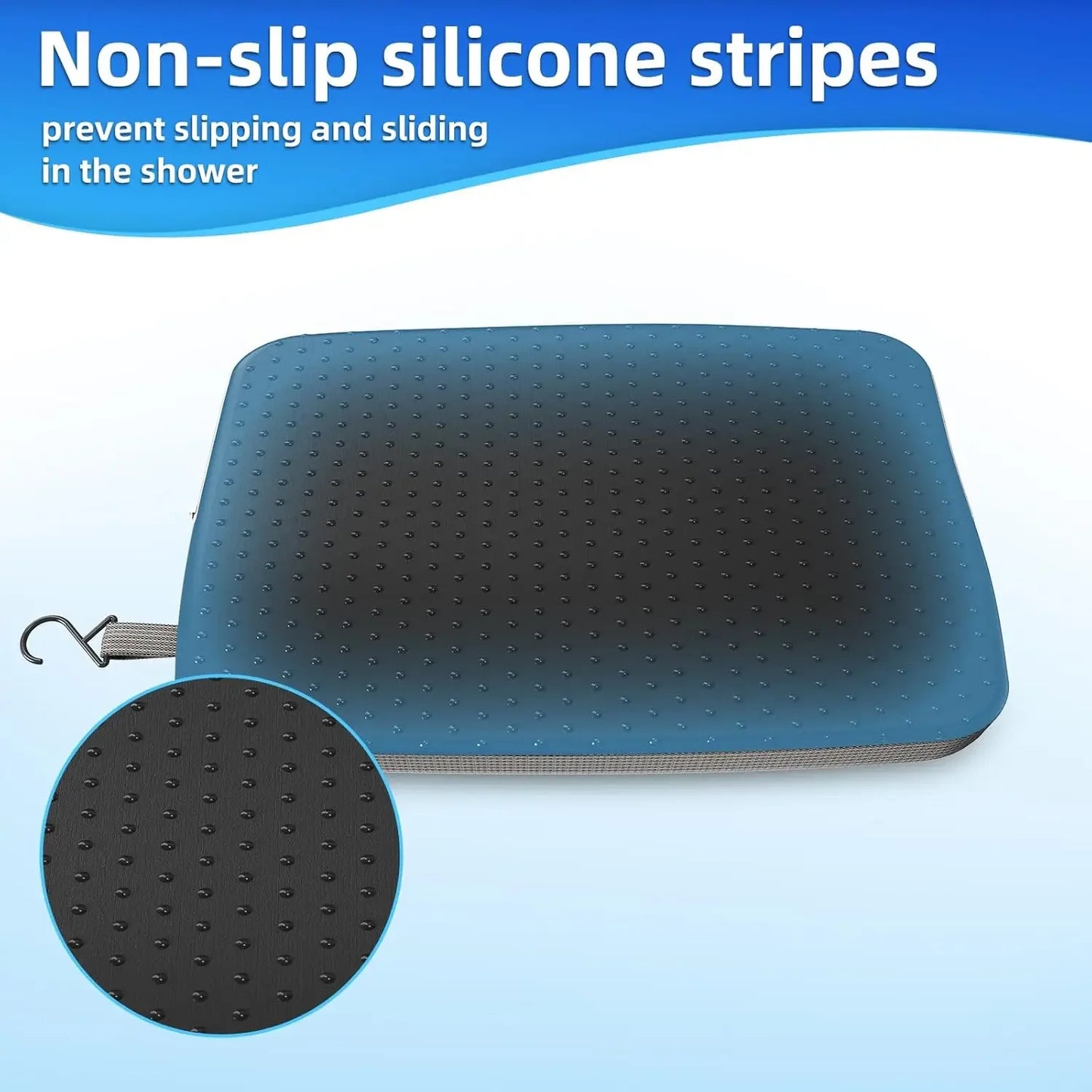 Non-Slip Shower Seat Cushion with Quick-Dry Mesh, Comfortable Bath Chair Pad for Elderly and Pregnancy Support Peaceful Pleasures Health and Wellness