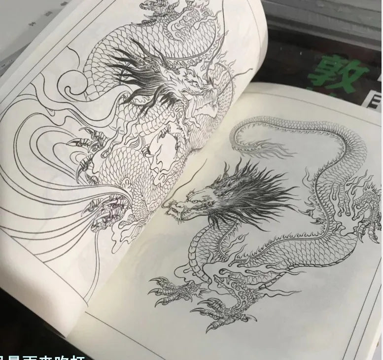 Hundred Dragons Chinese Traditional Line Drawing Collection Yanhua Yu