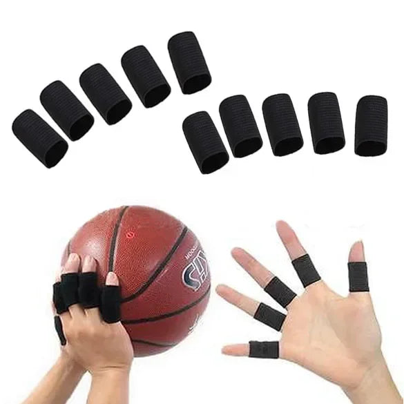 10-Pack Elastic Finger Protector Sleeves | Basketball Volleyball Finger Protector Sleeves Peaceful Pleasures Health and Wellness 10PCS